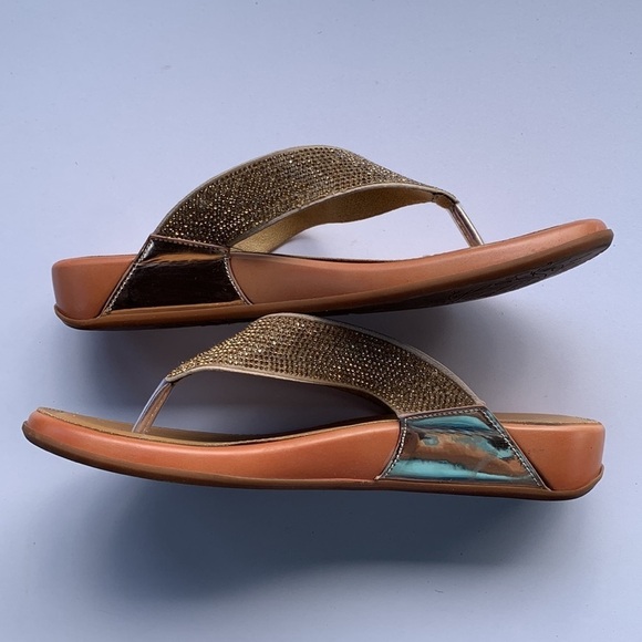 GOOD CHOICE HANAH WOMENS GOLD SPLIT TOE SANDALS SIZE 9 - Picture 6 of 9